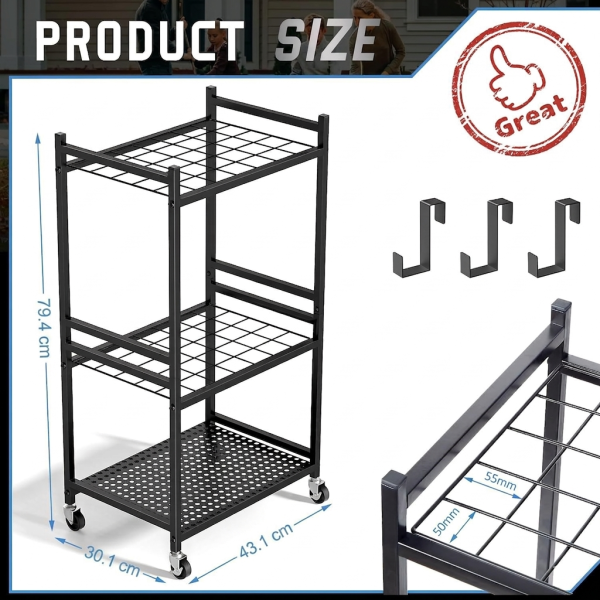 Gemini_Generated_Image_wve8a7wve8a7wve8 Heavy-Duty Rolling Garden Tool Organizer – Mobile Storage Rack for Garage, Shed, and Yard