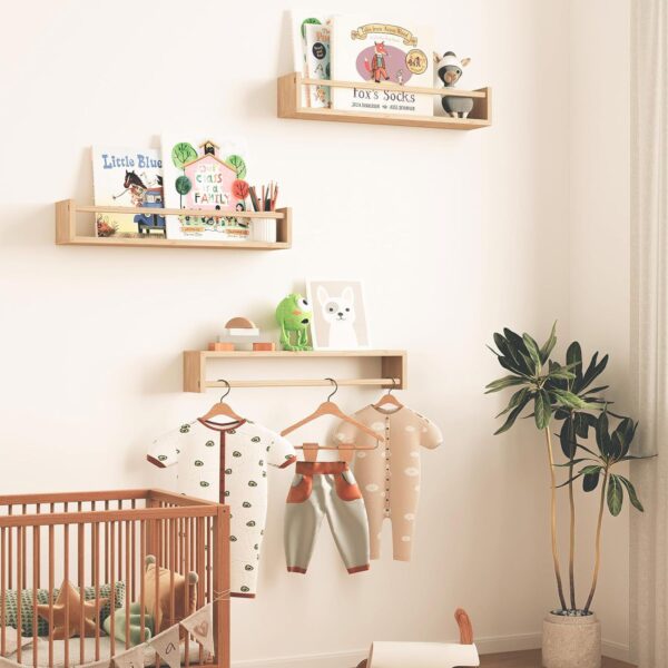 Wall Mounted Shelf Solid Wood Picture Book Shelf