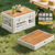 Camping Storage Box Wooden Lid Folding Outdoor 50L