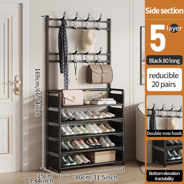 SH02-M5-BK Entryway Storage Rack 80cm Wide Coat Tree
