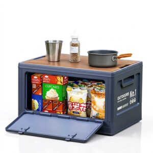 Unknown Outdoor Storage Box 50L Collapsible Wooden Lid