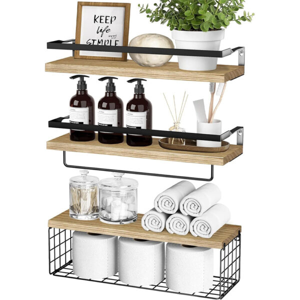 Floating Wall Shelf 42cm Wide Wood Rack