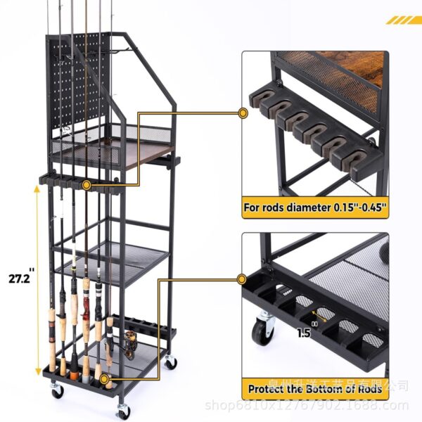 O1CN01wSUwws1wRkIbGLoG8_!!2215144166305-0-cib Fishing Tackle Storage Rack Multi-Tier Rod Holder