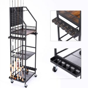 Unknown Fishing Tackle Storage Rack Multi-Tier Rod Holder